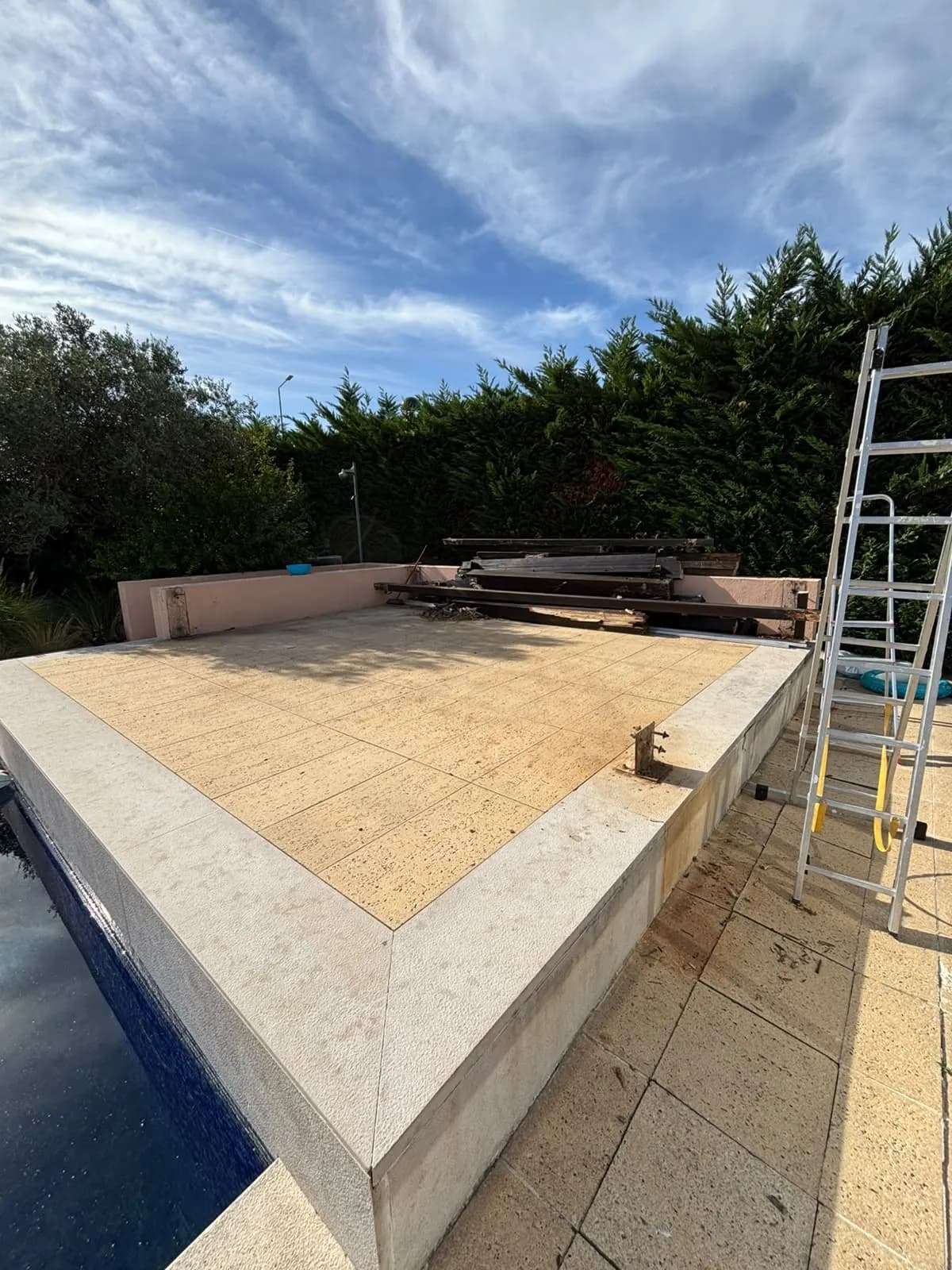 Site cleared of the old pergola and ready for installation